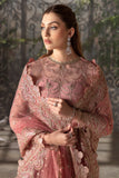 Afrozeh La Fuchsia Embroidered Net Unstitched 3Pc Suit ALF-07 Rosa