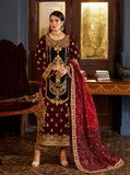 Zainab Chottani Embroidered Velvet Unstitched 3Pc Suit D-03 ZIBA