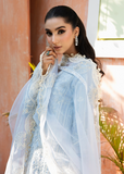 MOK Rang e Noor Embroidered Grip 3Pc Suit Sumbul - Sky Blue