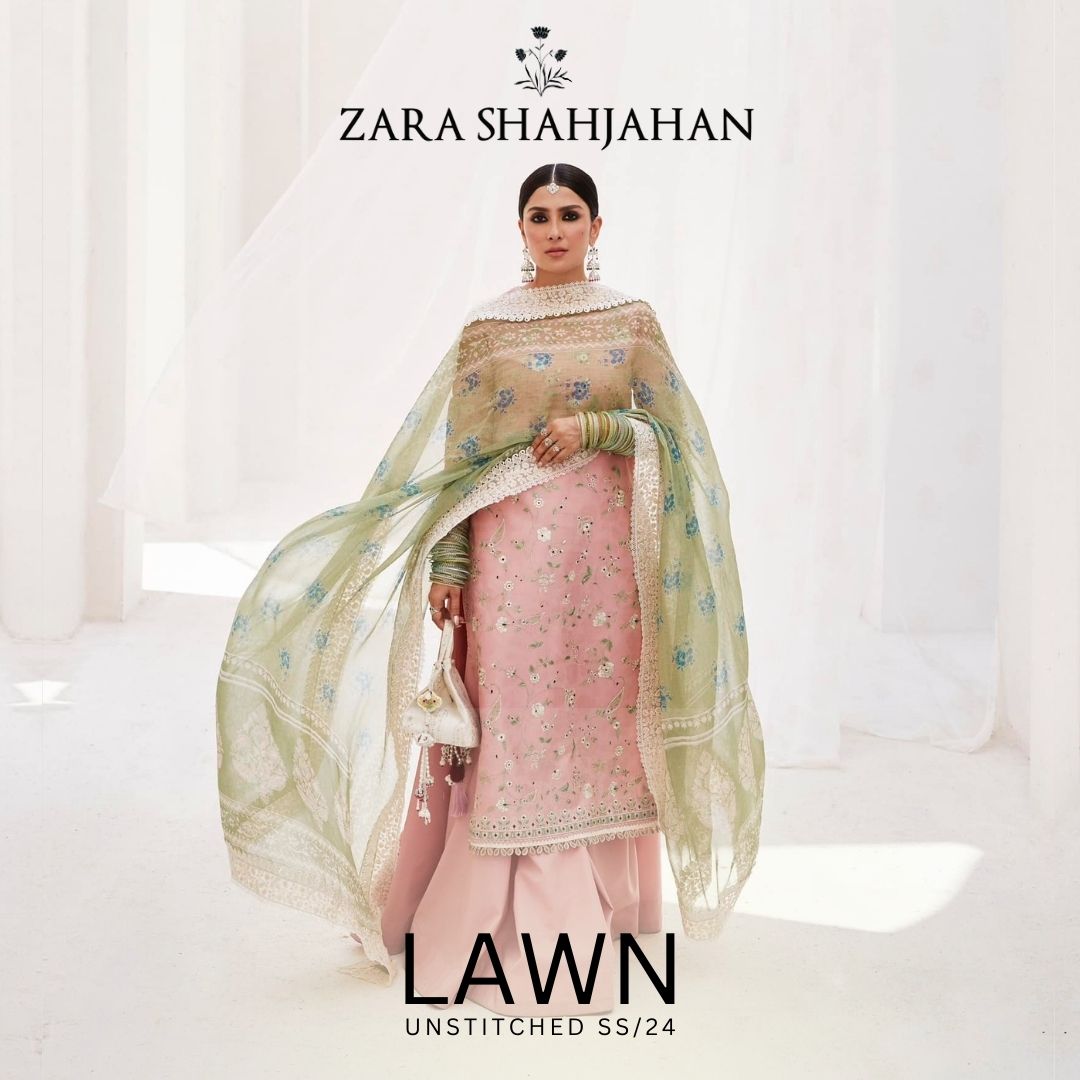 Coco by Zara Shahjahan Printed Lawn Unstitched 3 Piece Suit - D-7A - ZS26PR - Green - Summer Collection main image 0