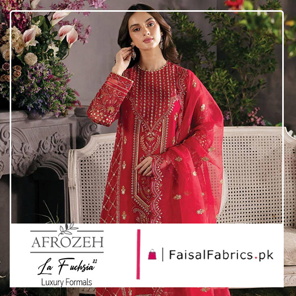 Dastangoi by Afrozeh Unstitched Formal Embroidered Organza 3 Piece Suits  AF25DF D-1 Petal Hour - Formal Collection