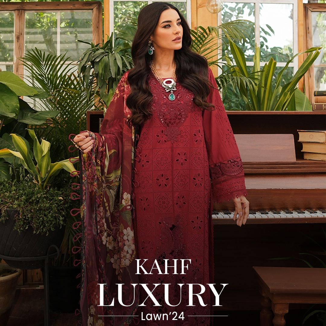 Ek Fasana by Kahf Premium Unstitched Embroidered Luxury Lawn 3 Piece Suit KHF26UFL KLB-3A DILNASHEEN - Festive Collection