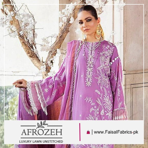 Afrozeh The Floral Charm Unstitched Lawn Collection 2024 - AL-24-V1-09 ORCHID main image 0