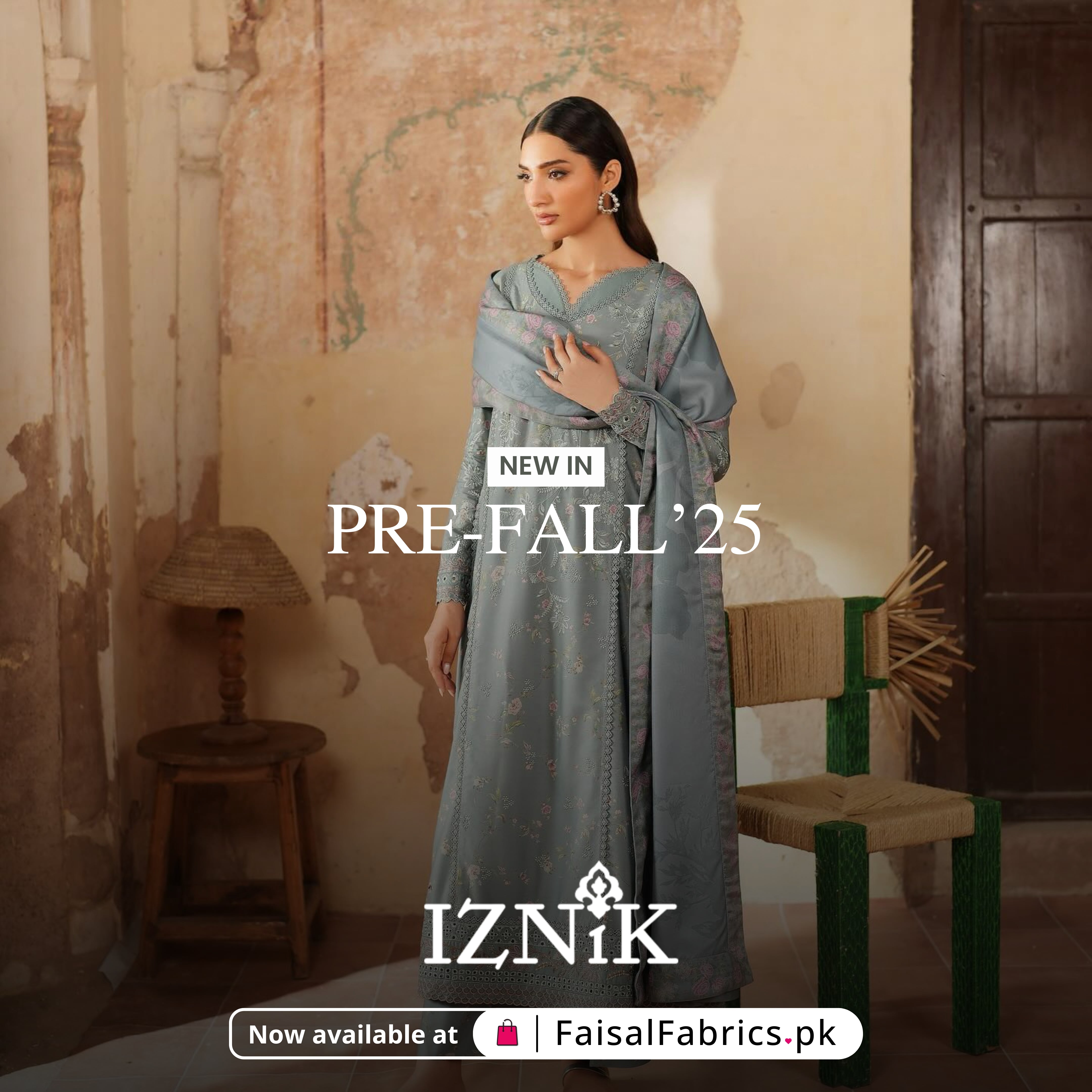 IZNIK Pre Fall Unstitched Embroidered Winter Collection 2025