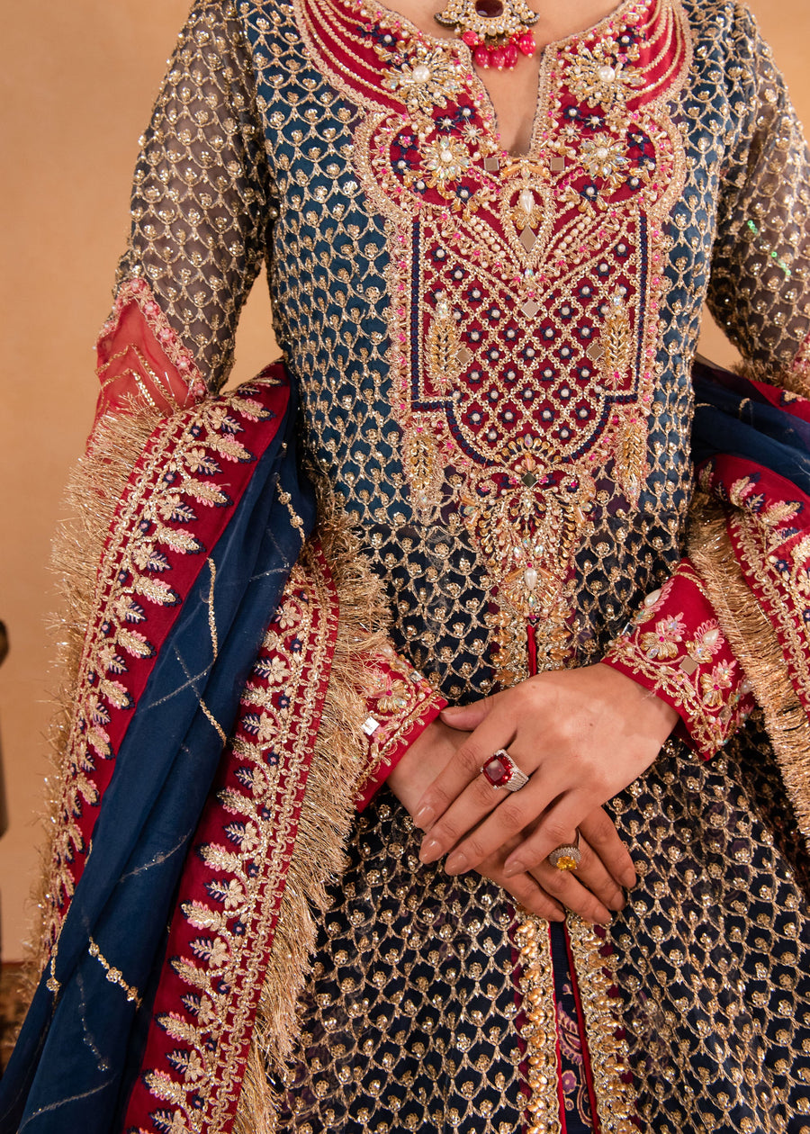 Sajni by Maria Osama Khan Embroidered Organza Unstitched 3Pc Suit - Mehram