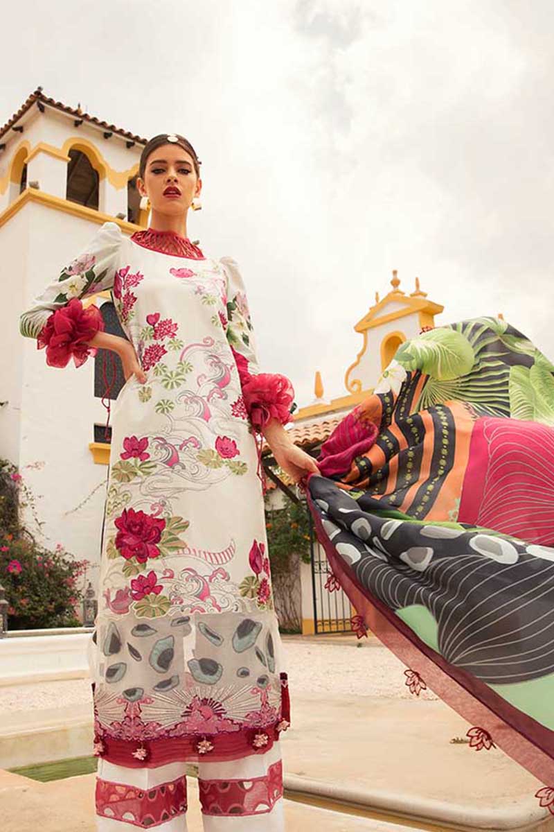 Rang Rasiya Embroidered Luxury Lawn Unstitched 3Pc Suit SS-101