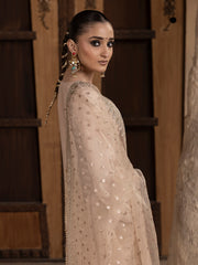 Hemstitch Embroidered Raw Silk Ready to Wear 3Pc Suit - Janan