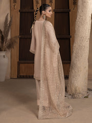 Hemstitch Embroidered Raw Silk Ready to Wear 3Pc Suit - Janan