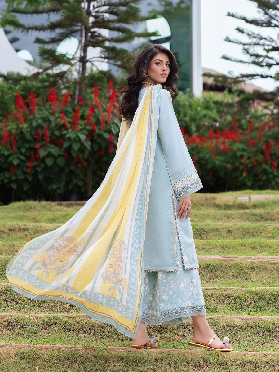 edenrobe Premium Festive Unstitched Cambric 3Pc Suit EWU5V2-31034