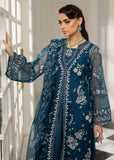 Sardinia La'More Embroidered Organza Unstitched 3Pc Suit - Blue Mirage