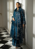 Sardinia La'More Embroidered Organza Unstitched 3Pc Suit - Blue Mirage