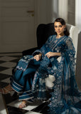 Sardinia La'More Embroidered Organza Unstitched 3Pc Suit - Blue Mirage