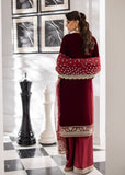 Sardinia La'More Embroidered Velvet Unstitched 3Pc Suit - Maroon Muse