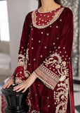 Sardinia La'More Embroidered Velvet Unstitched 3Pc Suit - Maroon Muse