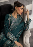 Sardinia La'More Embroidered Raw Silk Unstitched 3Pc Suit - Emerald Night