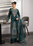 Sardinia La'More Embroidered Raw Silk Unstitched 3Pc Suit - Emerald Night