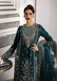 Sardinia La'More Embroidered Raw Silk Unstitched 3Pc Suit - Emerald Night