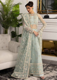 Sardinia La'More Embroidered Net Unstitched 3Pc Suit - Ocean Mist