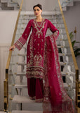 Sardinia La'More Embroidered Raw Silk Unstitched 3Pc Suit - Scarlet Dream