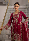 Sardinia La'More Embroidered Raw Silk Unstitched 3Pc Suit - Scarlet Dream