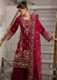 Sardinia La'More Embroidered Raw Silk Unstitched 3Pc Suit - Scarlet Dream