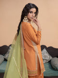 Hemstitch Embroidered Raw Silk Ready to Wear 3Pc Suit - Kashish