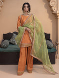 Hemstitch Embroidered Raw Silk Ready to Wear 3Pc Suit - Kashish