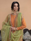 Hemstitch Embroidered Raw Silk Ready to Wear 3Pc Suit - Kashish