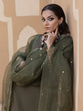 Hemstitch Embroidered Raw Silk Ready to Wear 3Pc Suit - Noor