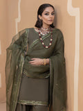 Hemstitch Embroidered Raw Silk Ready to Wear 3Pc Suit - Noor