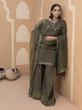 Hemstitch Embroidered Raw Silk Ready to Wear 3Pc Suit - Noor