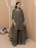 Hemstitch Embroidered Raw Silk Ready to Wear 3Pc Suit - Noor