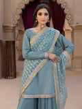 Hemstitch Embroidered Raw Silk Ready to Wear 3Pc Suit - Layla