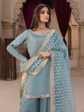 Hemstitch Embroidered Raw Silk Ready to Wear 3Pc Suit - Layla