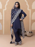 Hemstitch Embroidered Raw Silk Ready to Wear 3Pc Suit - Khayal