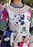 Close up image of LOVELIGHT beautiful Printed Chikankari Lawn floral dress.