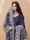 Hemstitch Embroidered Raw Silk Ready to Wear 3Pc Suit - Khayal