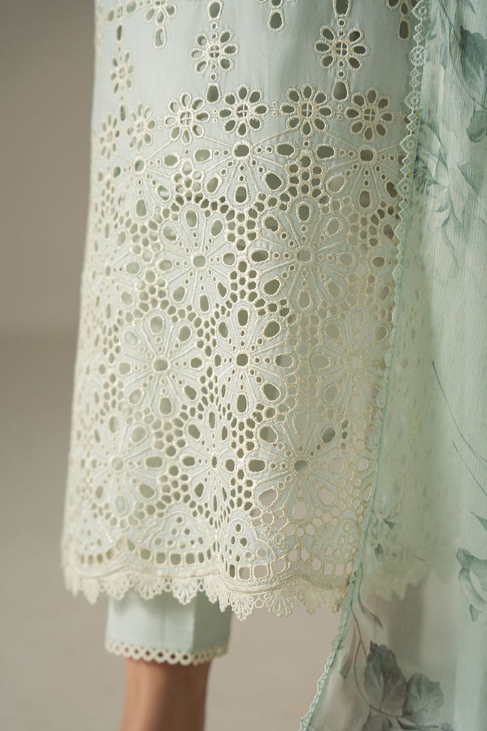 Cross Stitch Chikankari Lawn Unstitched 3Pc Suit D-01 BLUE AURA