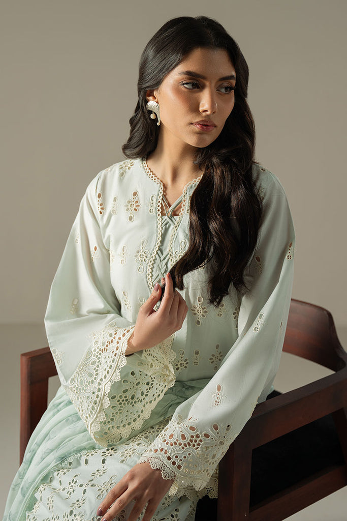 Cross Stitch Chikankari Lawn Unstitched 3Pc Suit D-01 BLUE AURA