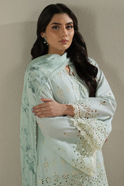 Cross Stitch Chikankari Lawn Unstitched 3Pc Suit D-01 BLUE AURA