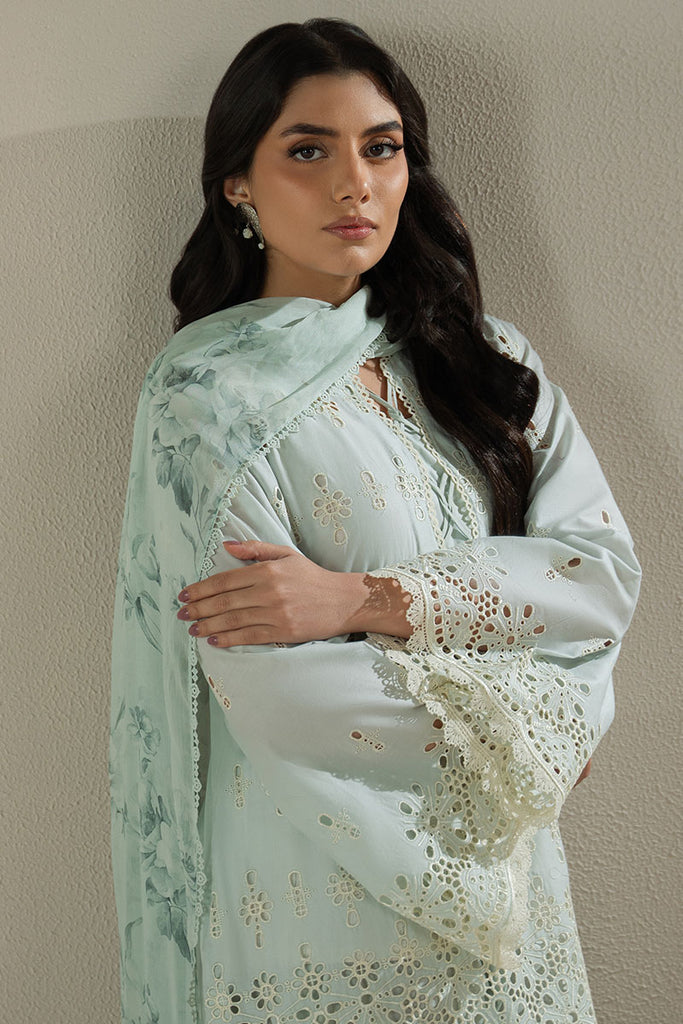 Cross Stitch Chikankari Lawn Unstitched 3Pc Suit D-01 BLUE AURA
