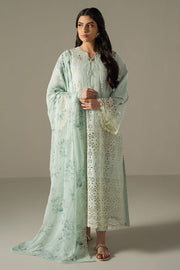 Cross Stitch Chikankari Lawn Unstitched 3Pc Suit D-01 BLUE AURA