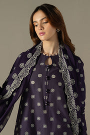 Cross Stitch Chikankari Lawn Unstitched 3Pc Suit D-09 INDIGO ROYAL