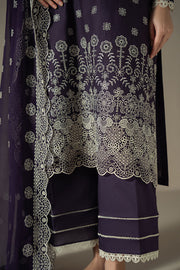 Cross Stitch Chikankari Lawn Unstitched 3Pc Suit D-09 INDIGO ROYAL