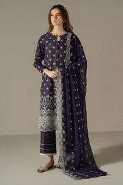 Cross Stitch Chikankari Lawn Unstitched 3Pc Suit D-09 INDIGO ROYAL