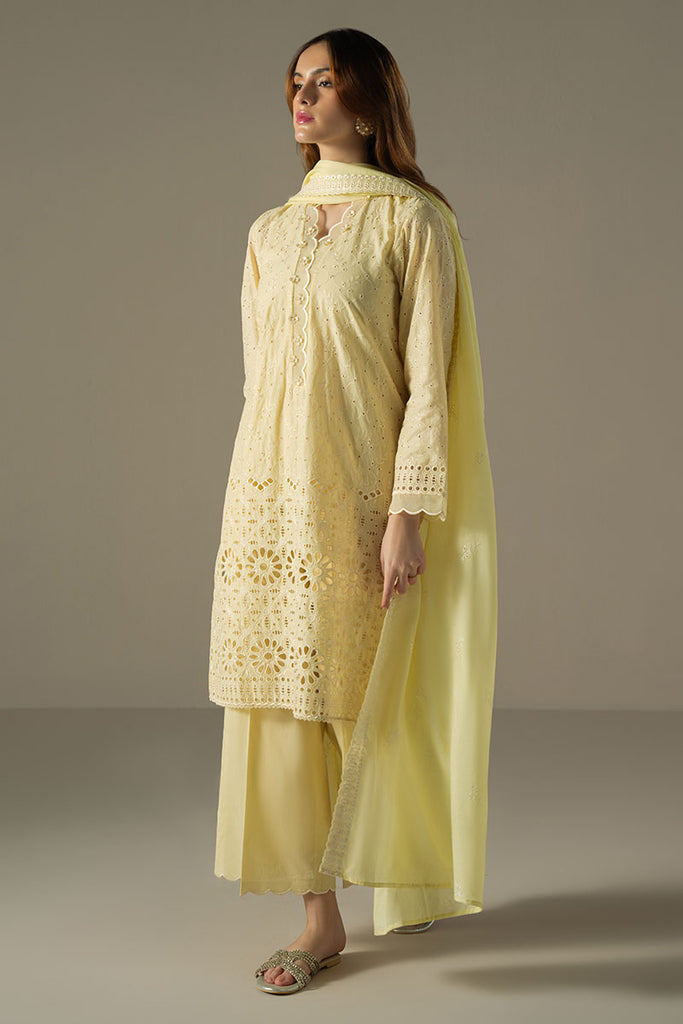 Cross Stitch Chikankari Lawn Unstitched 3Pc Suit D-02 LEMON ZEST