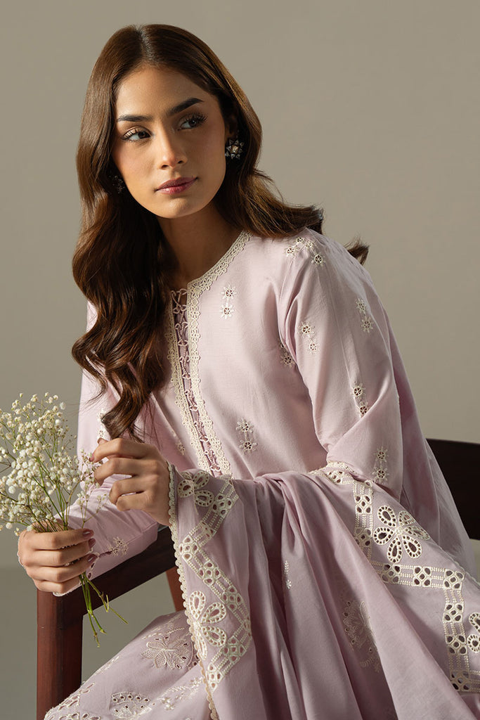 Cross Stitch Chikankari Lawn Unstitched 3Pc Suit D-04 LILAC BLOOM