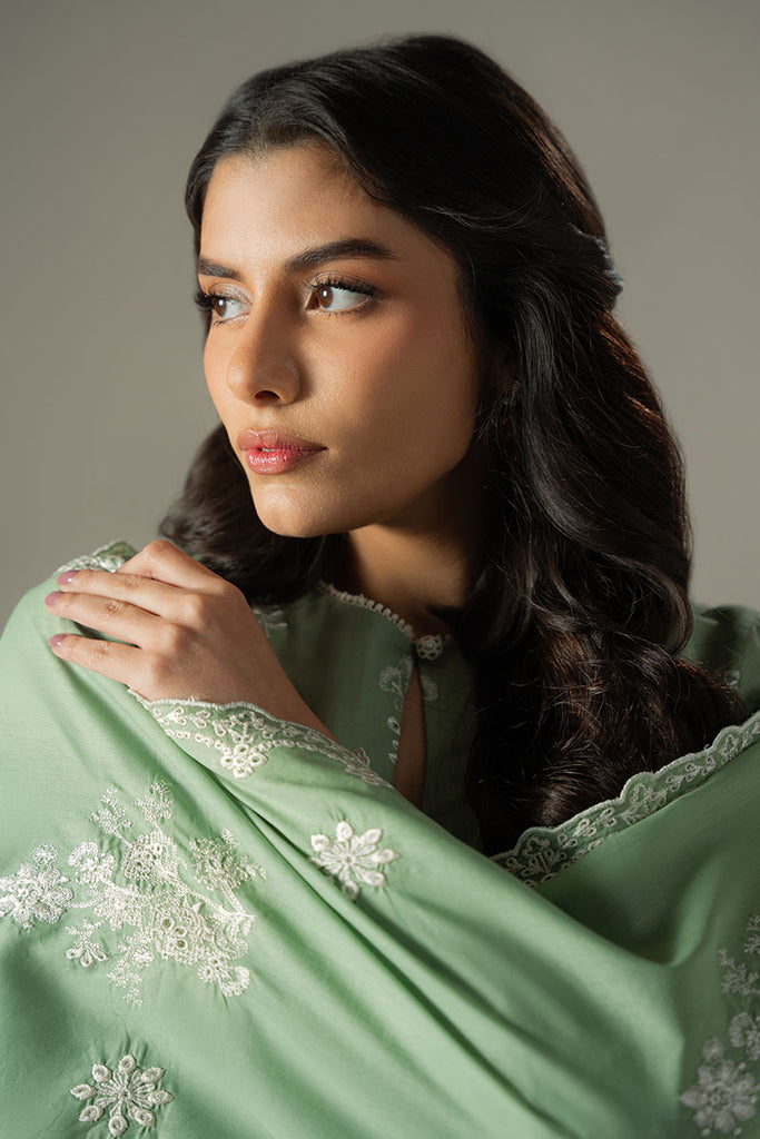 Cross Stitch Chikankari Lawn Unstitched 3Pc Suit D-06 SAGE GARDEN