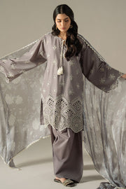 Cross Stitch Chikankari Lawn Unstitched 3Pc Suit D-08 WHISPER ASH
