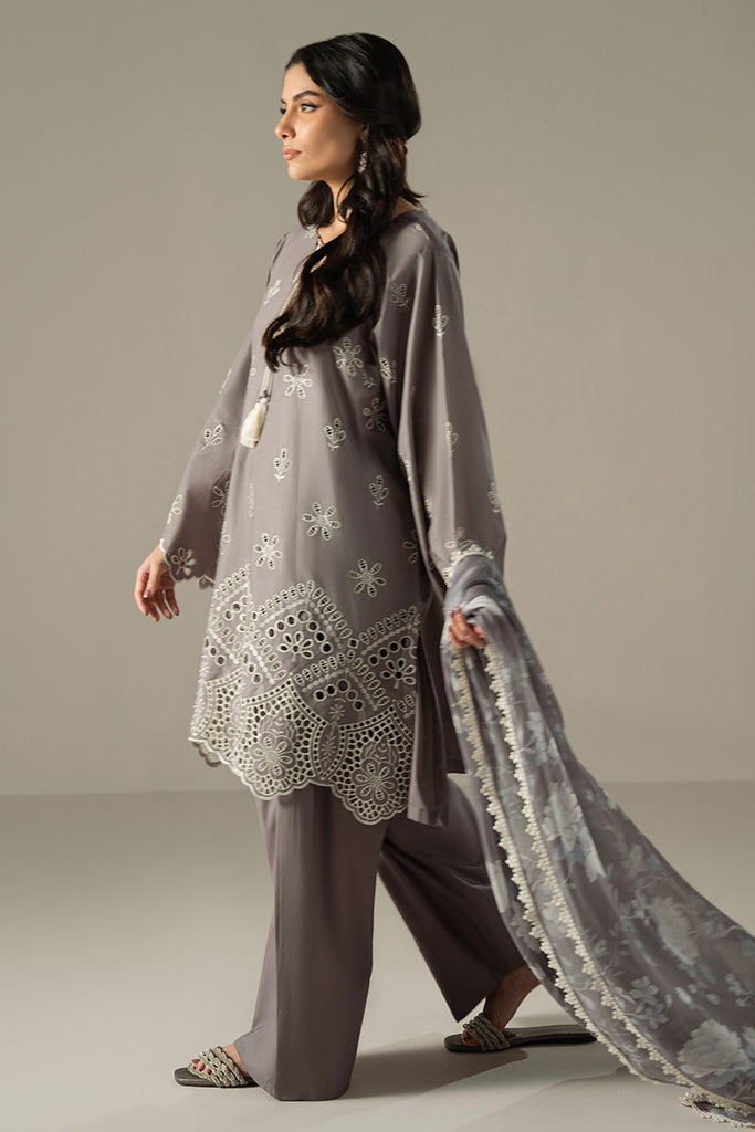 Cross Stitch Chikankari Lawn Unstitched 3Pc Suit D-08 WHISPER ASH